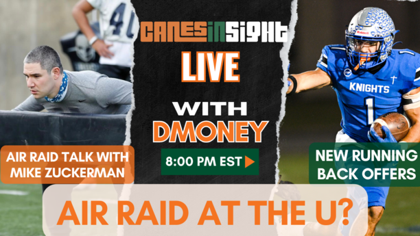CIS Live with D$ at 8pm: Does Miami REALLY run the Air Raid? | Former college coach explains | TWO NEW offers at RB